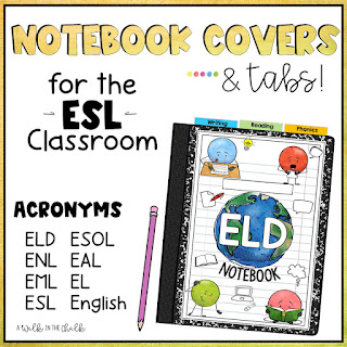 Notebook Covers and Tabs for the ESL Classroom