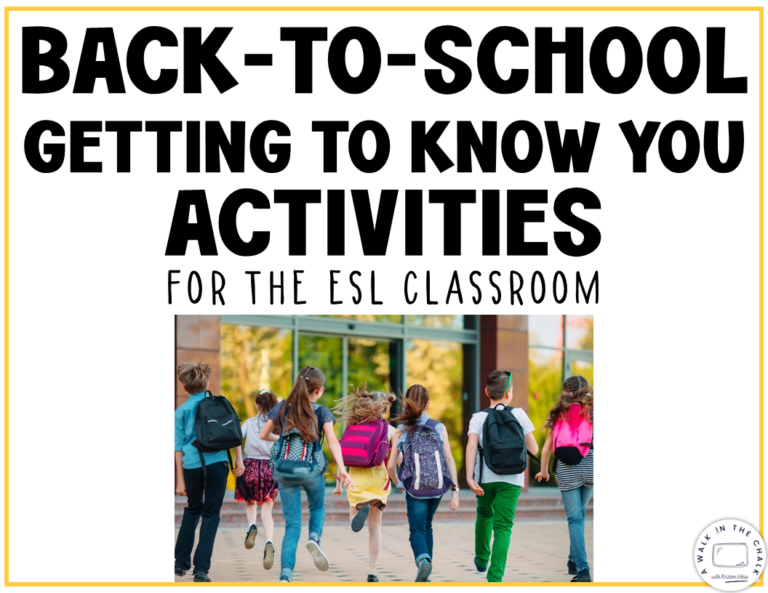 Getting to Know You Activities ESL students